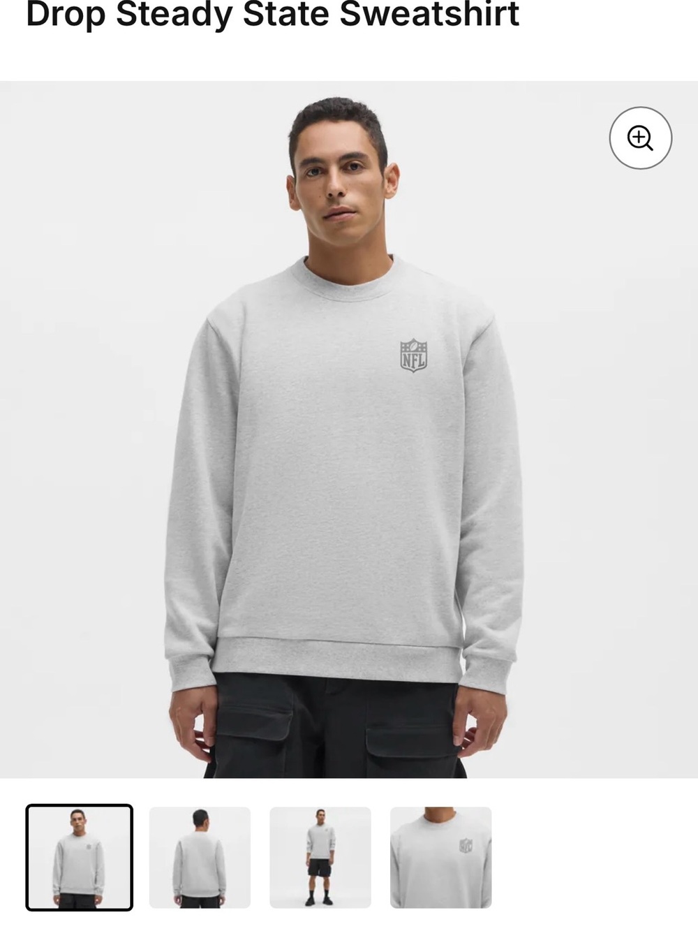 NFL lululemon athletica Men's Crewneck Sweatshirt in Light Gray